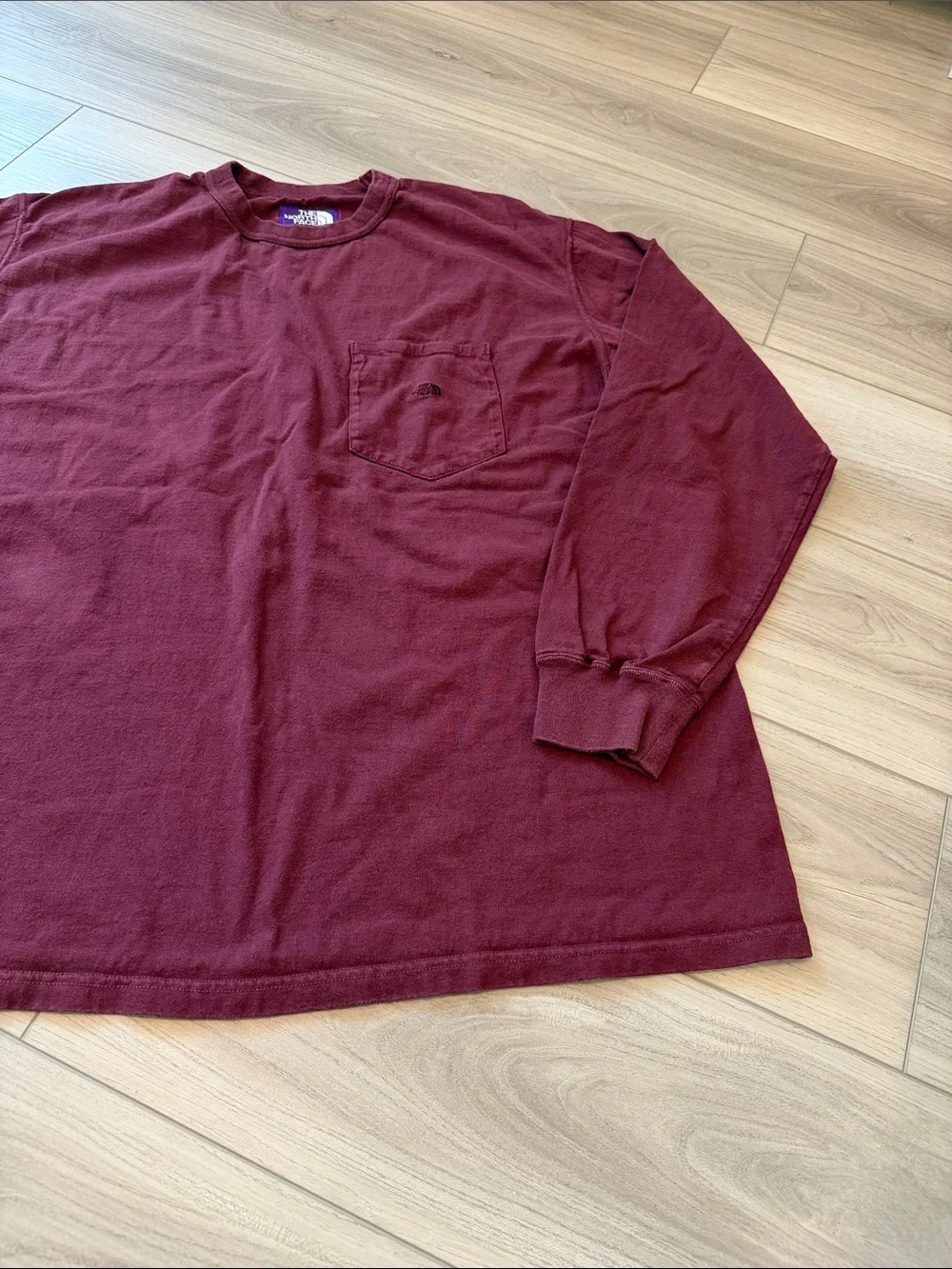 Purple label The North Face Men's Long Sleeve Pocket Tee - Burgundy Red